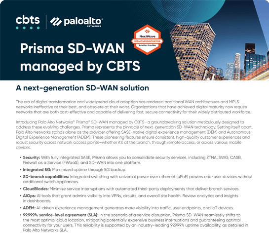 Prisma SD-WAN managed by CBTS